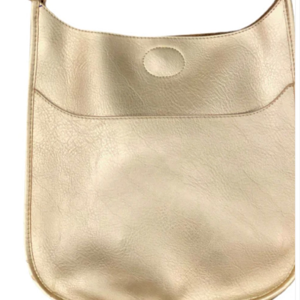 Vegan Leather Classic Messenger Gold Handbag